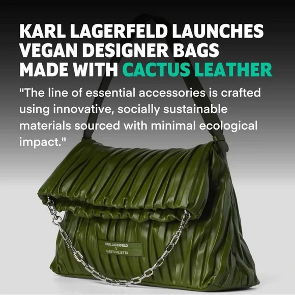 Karl Lagerfeld x Amber Valletta Cactus Vegan Leather Shoulder Bag 🌵 - Picture 16 of 16